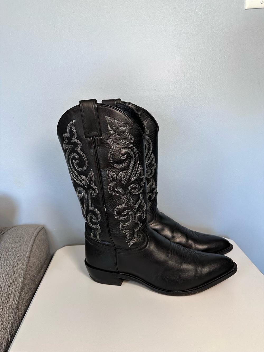 Justin Cowboy Boots Classic Western Black London Calf Foot 1408 Men's 10.5 EE